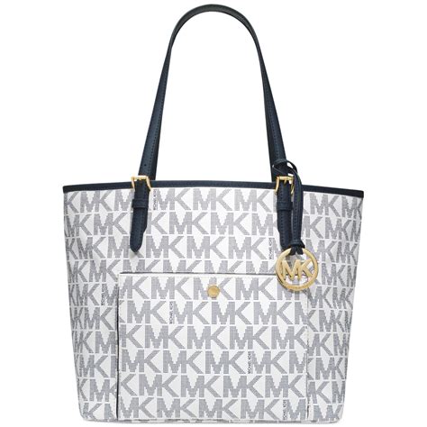 michael kors tote bags australia blue and white|Michael Kors large monogram tote.